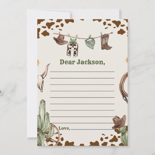 Westerne rustieke Time Capsule Note Bericht Kaart (Voorkant)