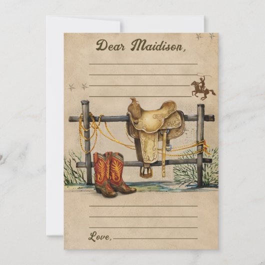 Westerne rustieke Time Capsule Note Bericht Kaart (Voorkant)