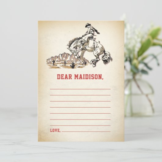 Westerne rustieke Time Capsule Note Bericht Kaart (Staand voorkant)