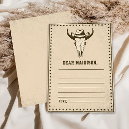 Westerne rustieke Time Capsule Note Bericht Kaart