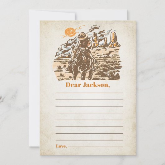 Westerne rustieke Time Capsule Note Bericht Kaart (Voorkant)