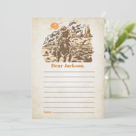 Westerne rustieke Time Capsule Note Bericht Kaart (Staand voorkant)