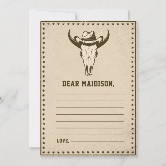 Westerne rustieke Time Capsule Note Bericht Kaart (Voorkant)