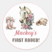 Westerne Rustieke Verjaardag Ronde Sticker (Voorkant)