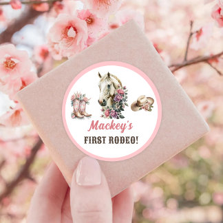 Westerne Rustieke Verjaardag Ronde Sticker