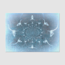 Westerne Rustige  Blauwe Textuur Bull Skull Tissuepapier