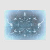 Westerne Rustige Blauwe Textuur Bull Skull Tissuepapier (Voorkant)