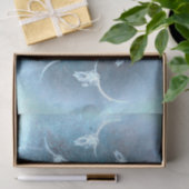 Westerne Rustige  Blauwe Textuur Bull Skull Tissuepapier (Geschenk)