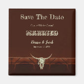 Westerne Rustige bruiloft Bull Skull Save the Date Magneet (Voorkant)