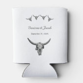 Westerne Rustige zwarte en witte bruiloft Blikjeskoeler (Achterkant)