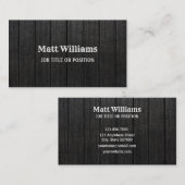 Westerne Rustige zwarte houten korrel Visitekaartje (Voorkant / Achterkant)