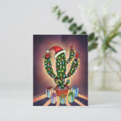 WESTERNE SAGUARO CHRISTMAS TREE ARTIJ INVITATIE KAART (Staand voorkant)