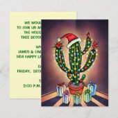 WESTERNE SAGUARO CHRISTMAS TREE ARTIJ INVITATIE KAART (Voorkant / Achterkant)