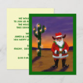WESTERNE SAGUARO CHRISTMAS TREE ARTIJ INVITATIE KAART (Voorkant / Achterkant)