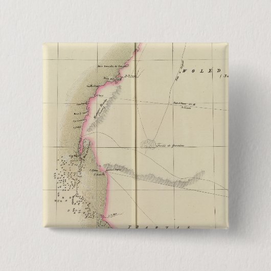 Westerne Sahara , Afrika 12 Vierkante Button 5,1 Cm (Voorkant)
