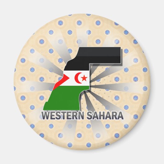 Westerne Sahara Flag Kaart 2.0 Magneet (Voorkant)