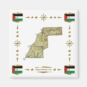 Westerne Sahara Map + Flags Magnet
