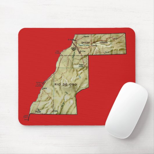 Westerne Sahara Map Mousepad Muismat (Met muis)