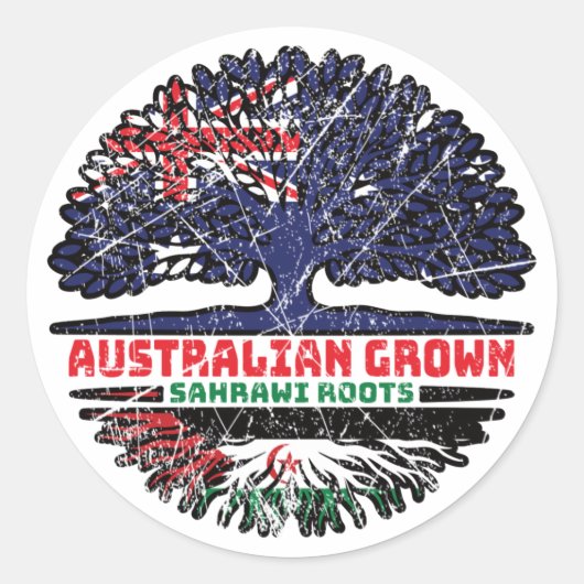 Westerne Sahara Sahara Australië - boom Ronde Sticker (Voorkant)