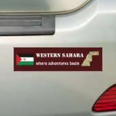 Westerne Sahara-vlag + Kaart-Bumpersticker Bumpersticker (Op auto)