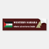 Westerne Sahara-vlag + Kaart-Bumpersticker Bumpersticker (Voorkant)