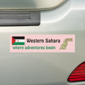 Westerne Sahara-vlag + Kaart-Bumpersticker Bumpersticker (Op auto)