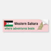 Westerne Sahara-vlag + Kaart-Bumpersticker Bumpersticker (Voorkant)