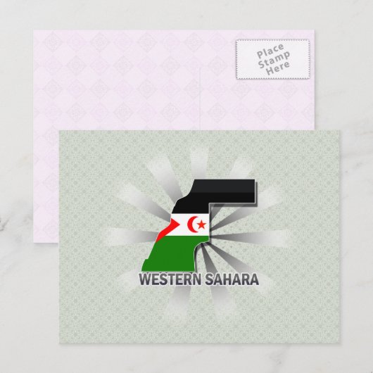 Westerne Sahara-vlagkaart 2.0 Briefkaart (Voorkant / Achterkant)