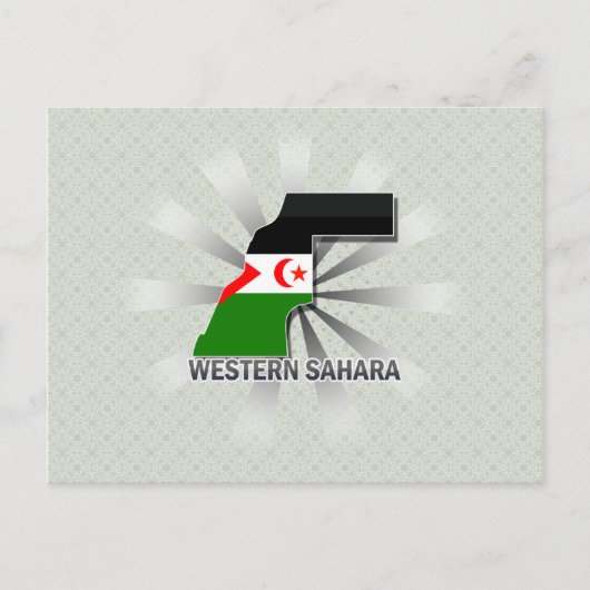 Westerne Sahara-vlagkaart 2.0 Briefkaart (Voorkant)
