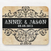 Westerne salon bruiloft met scrollers uit het bijt muismat (Voorkant)