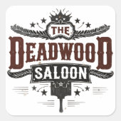 Westerne saloon Vierkante Sticker (Voorkant)