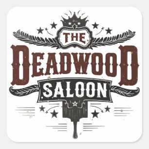  Westerne saloon Vierkante Sticker