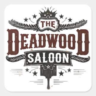  Westerne saloon Vierkante Sticker