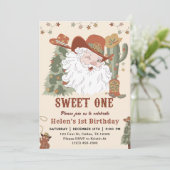 Westerne Santa Cookies Sweet One Kerstdag Kaart (Staand voorkant)