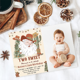 Westerne Santa Cookies Twee lieve kerstfoto's Kaart
