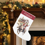 Westerne Santa Cowboy Kerst Zuidwest Kleine Kerstsok<br><div class="desc">Dit ontwerp is gemaakt door middel van digitale kunst. Het kan worden aangepast in het gebied dat wordt aangeboden of aangepast door de klik te kiezen om de andere optie aan te passen en de naam, initialen of woorden te wijzigen. U kunt de tekstkleur en de stijl ook veranderen of...</div>