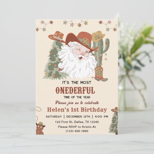 Westerne Santa Oh Wat een leuke kerstdag Kaart (Staand voorkant)