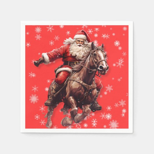 Westerne Santa Papier Servetten (Voorkant)