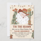 Westerne Santa Tis Het Seizoen Kerstfeest Kaart (Voorkant)