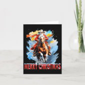 Westerne Santa Vrolijk Kerstfeest Kaart (Voorkant)