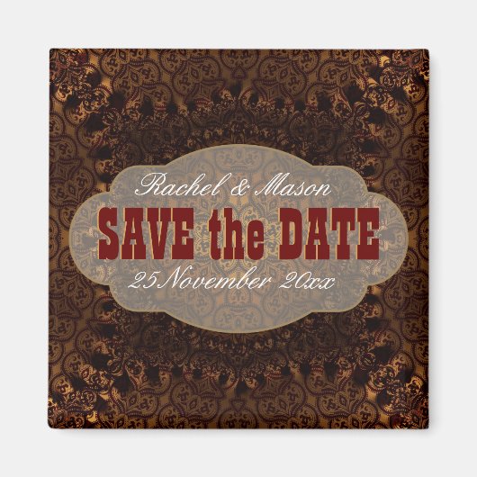 Westerne schade Charm Save the Date Magnet (Voorkant)