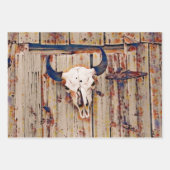 Westerne  schedel Roestbruin Barn Inpakpapier Vel (Voorkant 2)