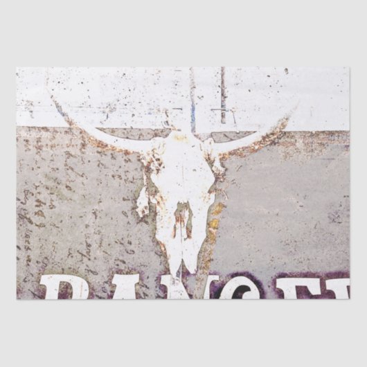  Westerne schedel Tan White Brown textuur Tissuepapier (Voorkant)