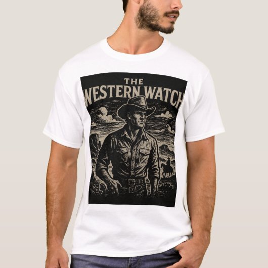 Westerne schets van Cowboy T-shirt (Voorkant)