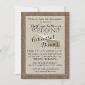 Westerne schuur en Burlap repetitie diner Kaart (Voorkant)