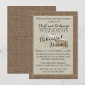 Westerne schuur en Burlap repetitie diner Kaart (Voorkant / Achterkant)