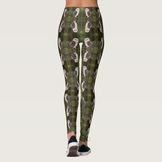 Westerne schuur uil - gemigreerde Waterverf kunsts Leggings (Achterkant)
