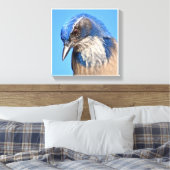 Westerne Scrub Jay Canvas Afdruk (Insitu (Slaapkamer))