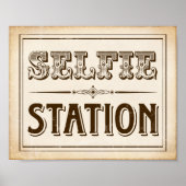  Westerne SELFIE STATION Sign Print (Voorkant)