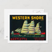 Westerne Shore Pear Crate LabelHood, CA Briefkaart (Voorkant / Achterkant)